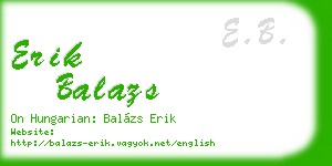 erik balazs business card