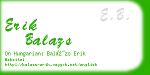 erik balazs business card